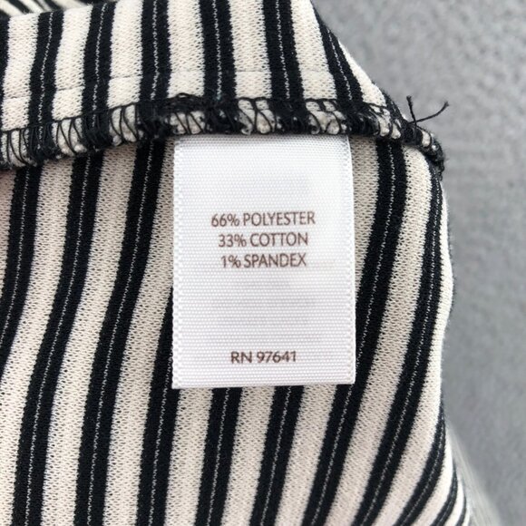 J Jill Skirt Women Medium Ivory Stripe Knee Length Straight Pull On Stretch Knit - Picture 7 of 10